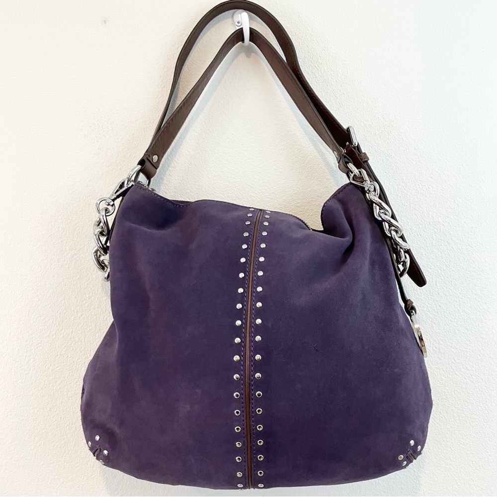 Michael Kors | Large Crossbody Hobo Dark Purple Suede Bag